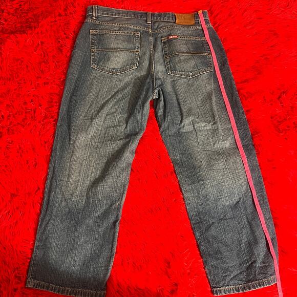 Vintage Mens Y2k 2000s Ralph Lauren Streetwear Dark Denim Straight Leg Jeans 14 - Picture 4 of 4